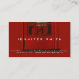 Red Simple Plain Business Card
