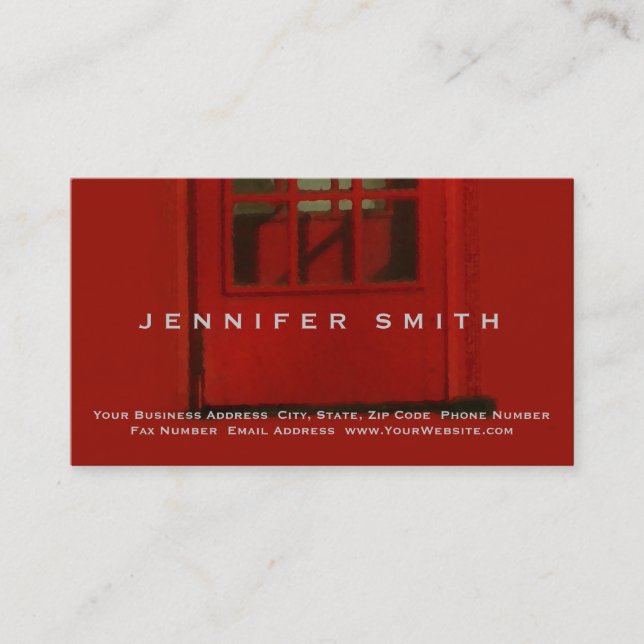 Red Simple Plain Business Card (Front)