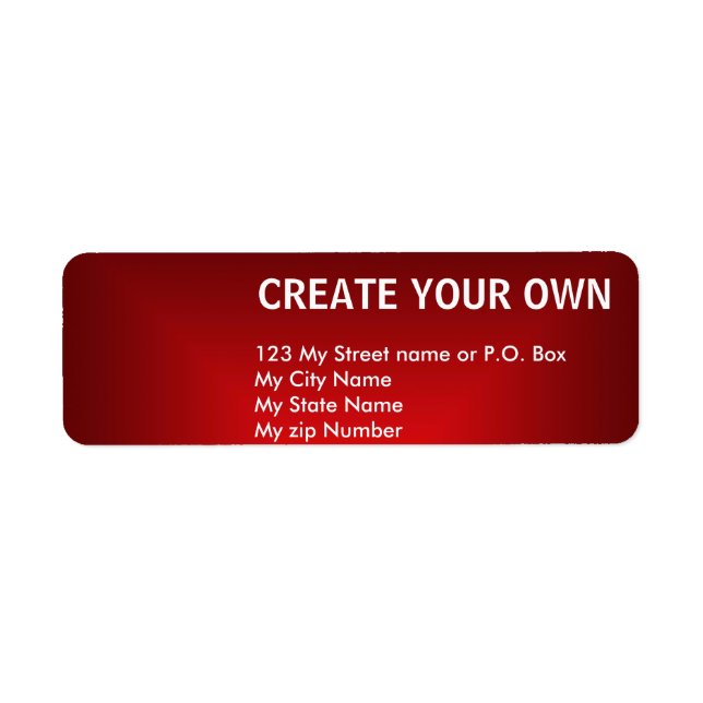 red simple return address Label, (Front)