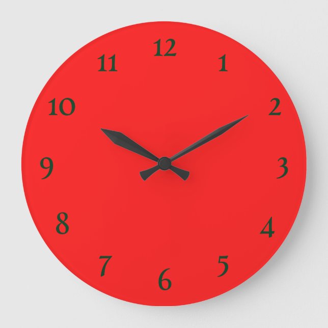 Red simple wall clock (Front)