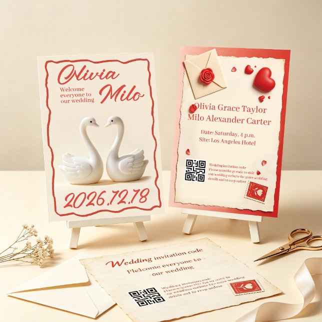 Red simplicity wedding invitation (Creator Uploaded)