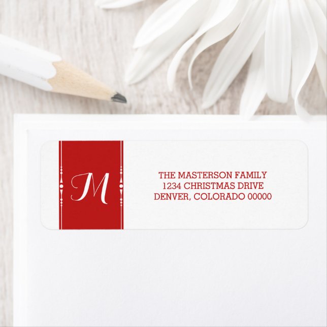 Red Simply Chic Holiday Address Labels (Insitu)