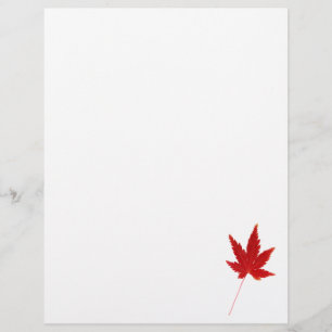 Red single autumn leaf letterhead