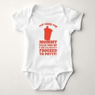 Red Sippy Cup Baby Bodysuit
