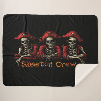 Red Skeleton Crew Trio Sherpa Blanket
