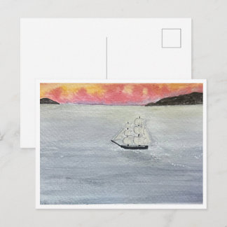 Red Skies At Night Sailors Delight Postcard