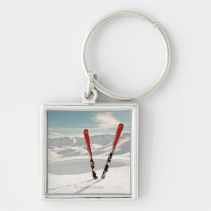 Red Skis Keychain