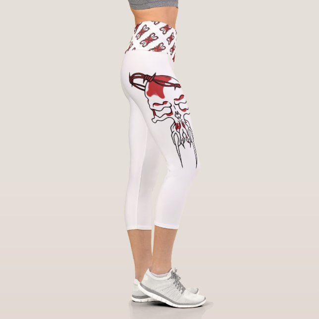 Red skull and bones capri leggings (Right)