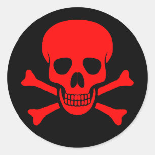 Red Skull & Crossbones Sticker