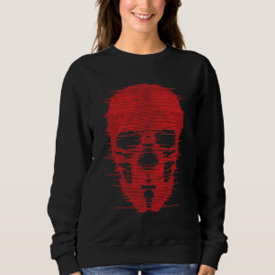 Red Skull Glitch Art Sweatshirt
