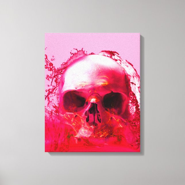 Red Skull in Water Canvas Print (Front)