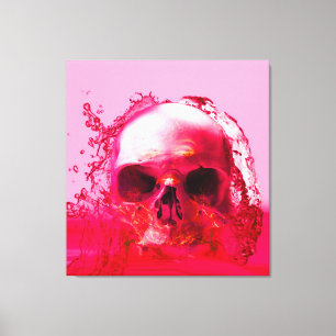 Red Skull in Water Canvas Print