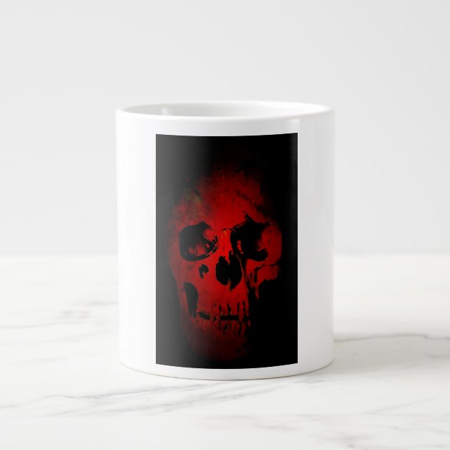 Red Skull Skeleton Fantasy Art Heavy Metal Large Coffee Mug (Front)