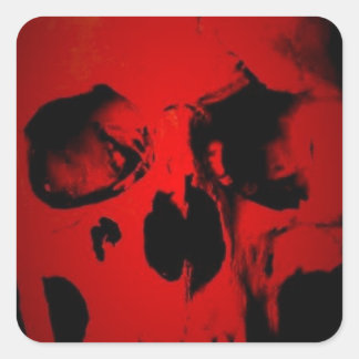 Red Skull Square Sticker