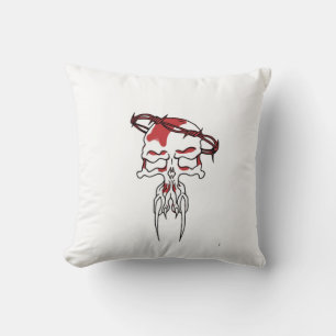 red skull throw pillow