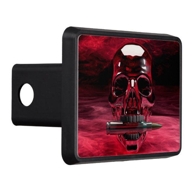 Red Skull Trailer Hitch Cover (Right)