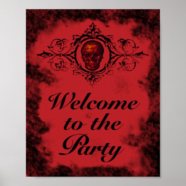 Red Skull Welcome to the Party  Poster (Front)