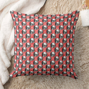 Red Skulls and Sunflower Series Design 8 Throw Pillow