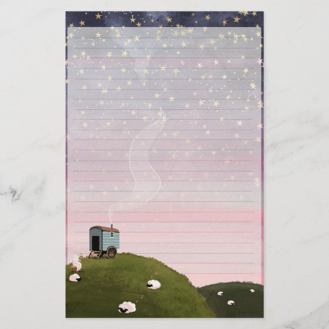 Red Sky At Night - Ghost Lined Writing Paper (Front)