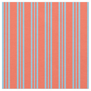 Red & Sky Blue Lines/Stripes Pattern Fabric