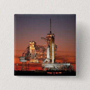 Red Sky for Space Shuttle Atlantis Launch 2 Inch Square Button