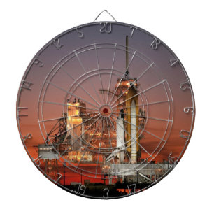Red Sky for Space Shuttle Atlantis Launch Dartboard