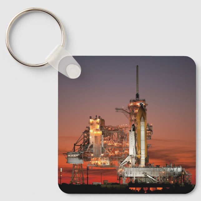 Red Sky for Space Shuttle Atlantis Launch Keychain (Front)