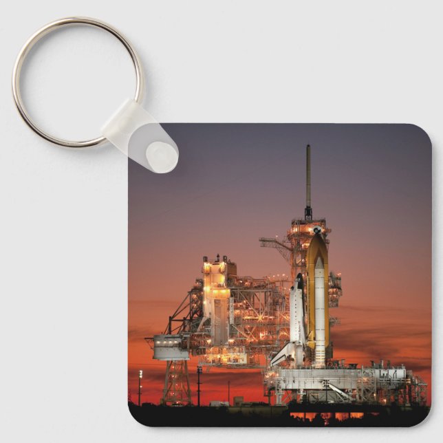 Red Sky for Space Shuttle Atlantis Launch Keychain (Front)
