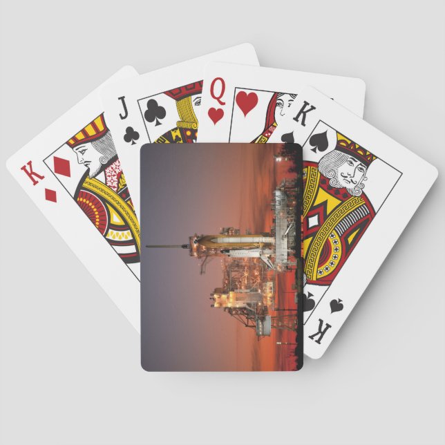 Red Sky for Space Shuttle Atlantis Launch Playing Cards (Back)