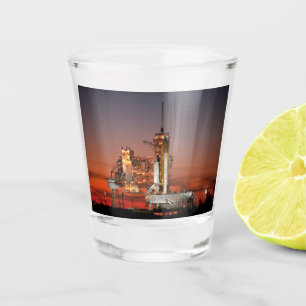 Red Sky for Space Shuttle Atlantis Launch Shot Glass