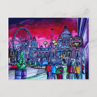 Red Sky over Belfast City Hall Postcard