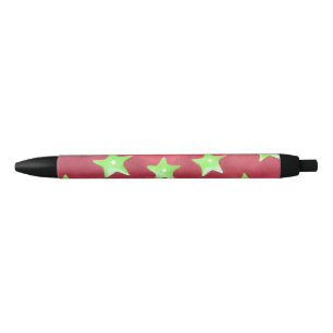 red sky with stars black ink pen