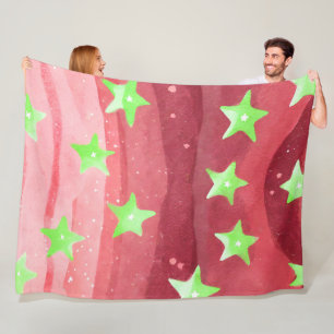 red sky with stars fleece blanket