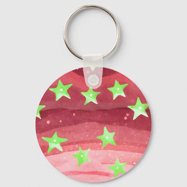 red sky with stars keychain (Front)