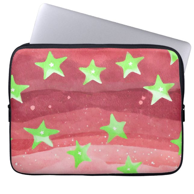 red sky with stars laptop sleeve (Front)