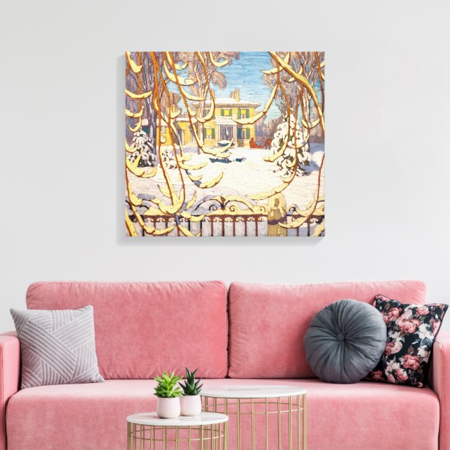 Red Sleigh House, Winter | Lawren Harris | Canvas Print (Insitu(LivingRoom))