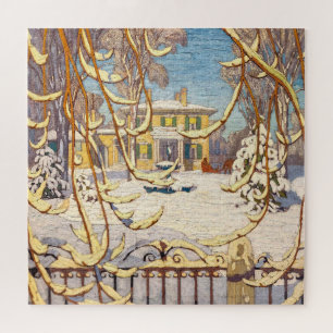 Red Sleigh House, Winter Lawren Harris Jigsaw Puzzle