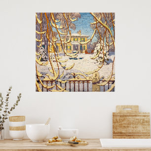 Red Sleigh House, Winter   Lawren Harris   Poster