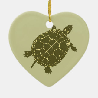 Red Slider Turtle Ceramic Ornament