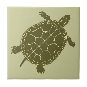 Red Slider Turtle Tile