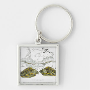 Red slider turtles keychain