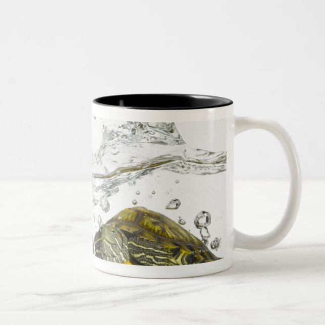 Red slider turtles Two-Tone coffee mug (Right)