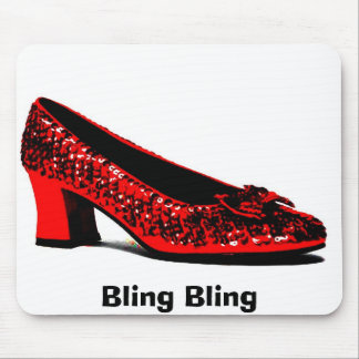 red slippers, Bling Bling Mouse Pad