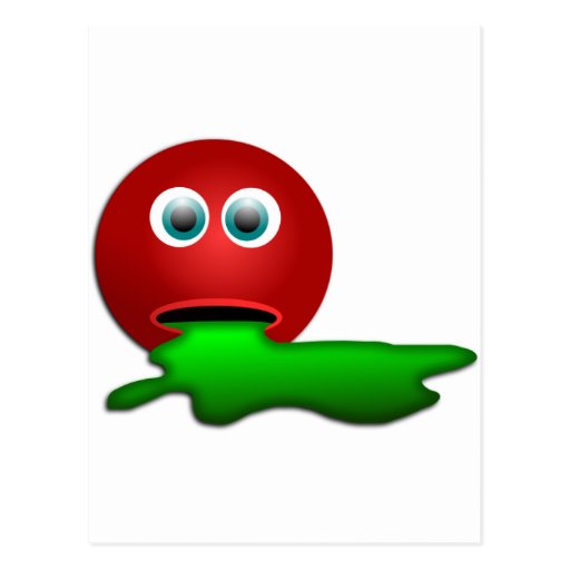 Red Smiley face Puking Green, Funny! | Zazzle