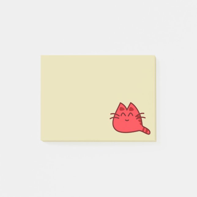 Red Smiling Kitty Cat Post-it Notes (Front)
