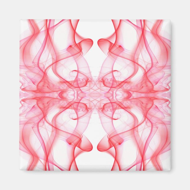 Red Smoke Symmetrical Minimalist Abstract Magnet (Front)