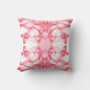 Red Smoke Symmetrical Minimalist Abstract Throw Pillow