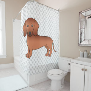 Red Smooth Coat Dachshund Cute Cartoon Dog & Paws