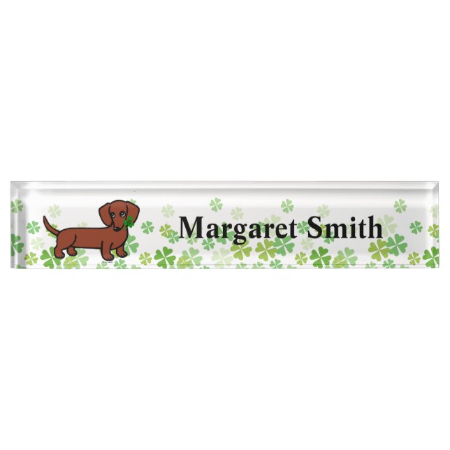 Red Smooth Dachshund 2 Nameplate (Front)