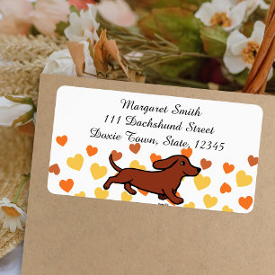 Red Smooth Dachshund Running Label